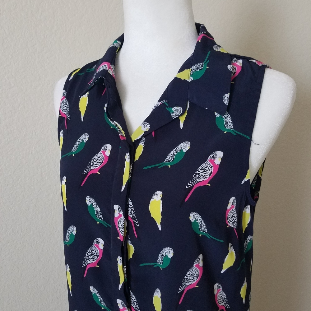 Banana Republic Navy Parakeet Dress Size 4 - Picture 4 of 10